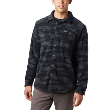 Columbia Flare Gun Fleece Over, Camisa Negros Camuflados Para Hombre | 298351-YKH